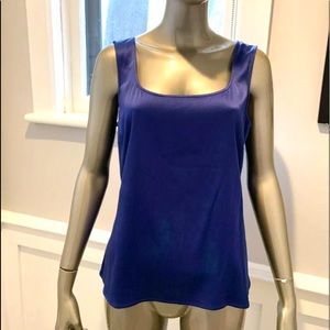 NWOT ST  JOHN ROYAL BLUE SILK CHARMEUSE SHELL L